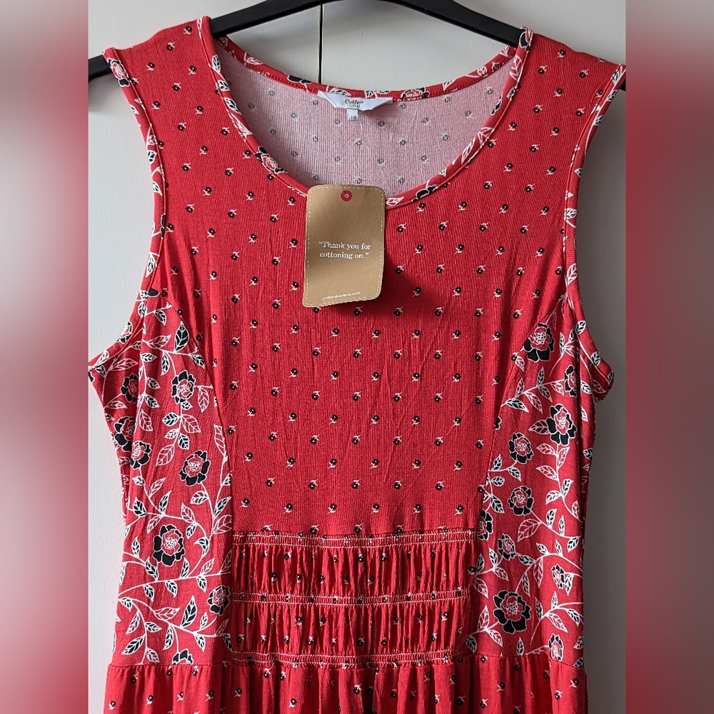 Red Cotton Traders Boho/Bohemian Dress Size 16 - Picture 9 of 15